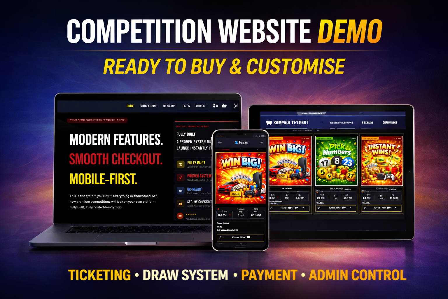 Website Building Contests Competition Website Demo – Fully Built Competition Site for Sale - £399